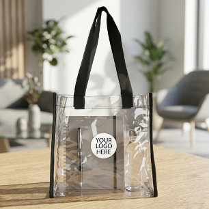 Professional Custom Company   Business Logo Clear Tote Bag