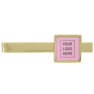 Professional Custom Company Business Logo Gold Finish Tie Bar