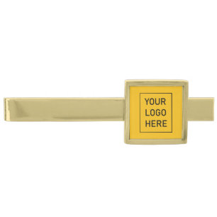 Professional Custom Company Business Logo Gold Finish Tie Bar
