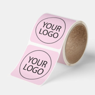 Professional Custom Company   Business Logo Pink   Square Sticker