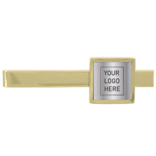 Professional Custom Company   Business Logo Silver Gold Finish Tie Bar