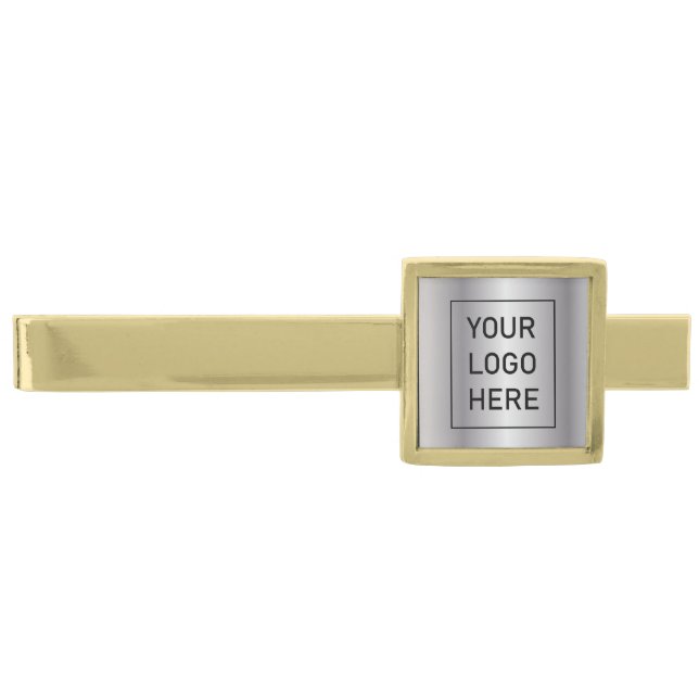 Professional Custom Company | Business Logo Silver Gold Finish Tie Bar (Front)