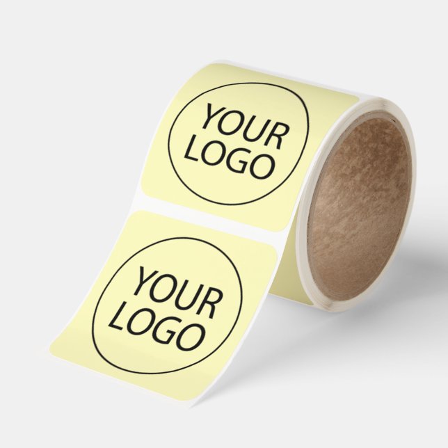 Professional Custom Company | Business Logo Yellow Square Sticker (Roll)
