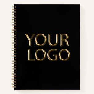 Professional Custom Company Logo Business Black Notebook