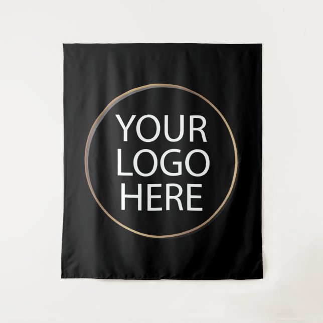 Professional Custom Company Logo Business Black    Tapestry (Front)