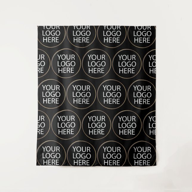 Professional Custom Company Logo Business Black    Tapestry (Front)