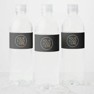 Professional Custom Company Logo Business Black Water Bottle Label