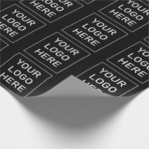 Professional Custom Company Logo Business Black Wrapping Paper