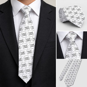 Professional Custom Company Logo Business Blue Neck Tie
