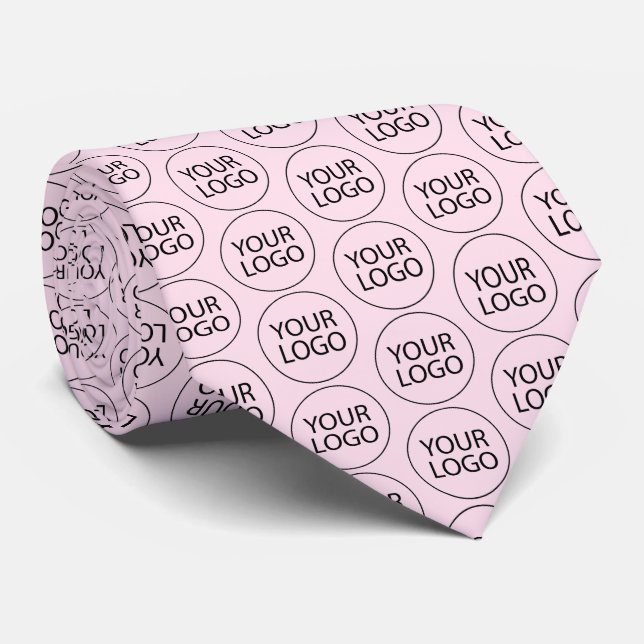 Professional Custom Company Logo Business Pink Neck Tie (Rolled)