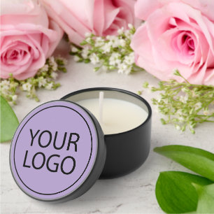 Professional Custom Company Logo Business Purple Mini Candle Favors