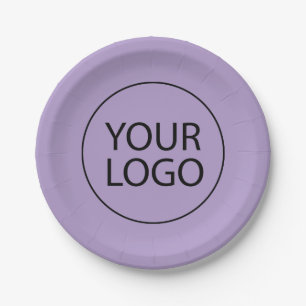 Professional Custom Company Logo Business Purple Paper Plates