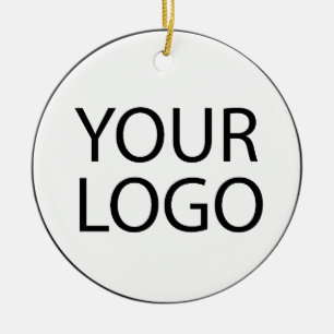 Professional Custom Company Logo Business White Ceramic Ornament