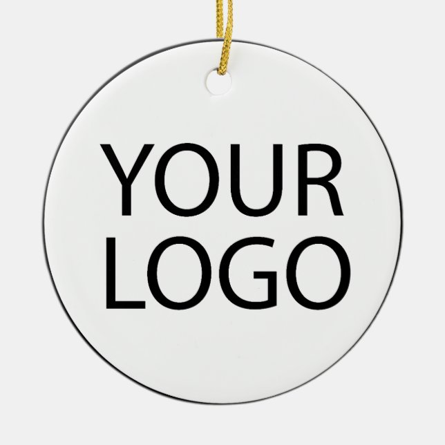 Professional Custom Company Logo Business White    Ceramic Ornament (Front)