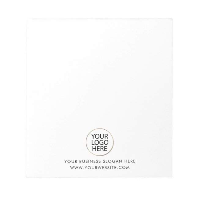 Professional Custom Company Logo Business White Notepad (Front)
