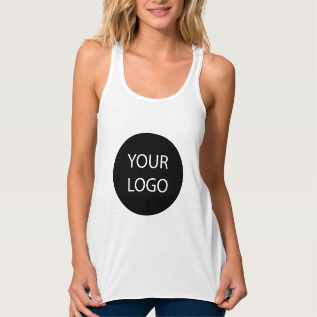 Professional Custom Company Logo Business White Tank Top (Front)