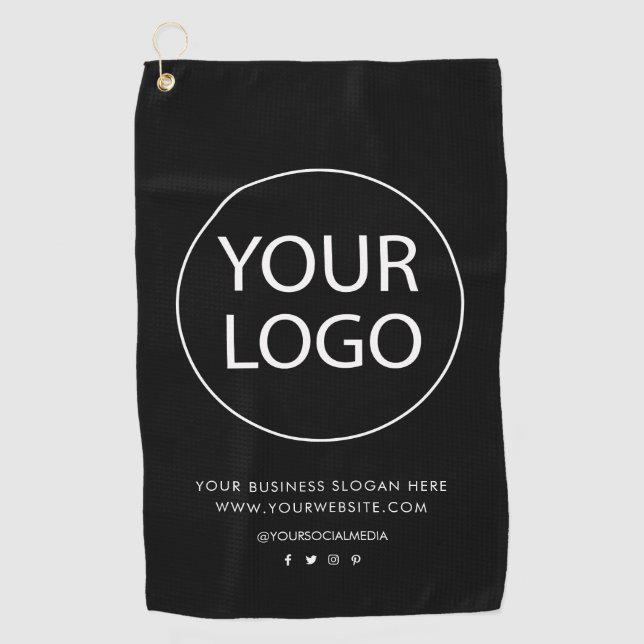 Professional Custom Company Logo Text Business     Golf Towel (Front)