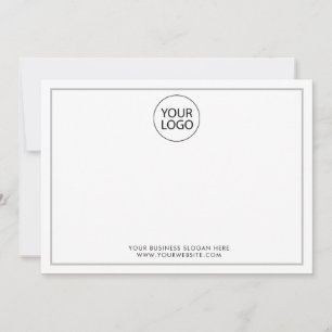 Professional Custom Company Logo Text Business     Note Card