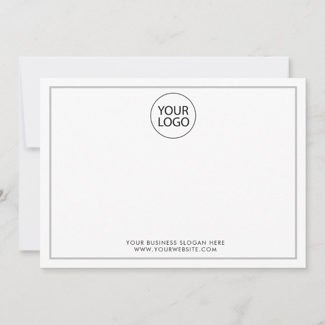 Professional Custom Company Logo Text Business     Note Card (Front)