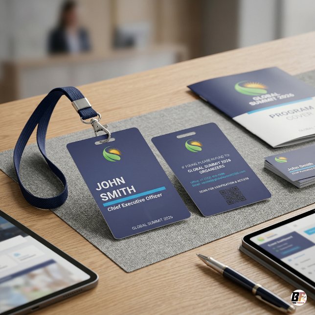 Professional Custom Corporate Event Logo QR Code Badge (Creator Uploaded)
