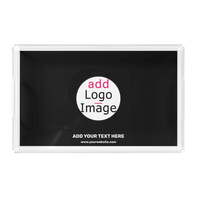 Professional Custom Extravagant Business  Black  Acrylic Tray (Front)