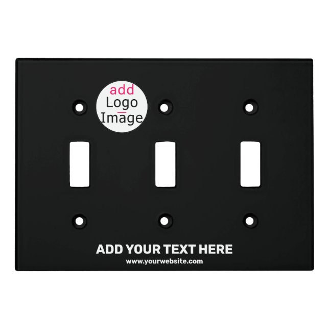 Professional Custom Extravagant Business Black  Light Switch Cover (Front)