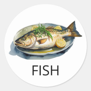 Professional Custom FISH Wedding Meal Choice Classic Round Sticker