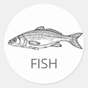 Professional Custom FISH Wedding Meal Choice Classic Round Sticker