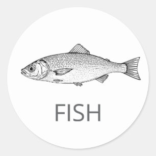 Professional Custom FISH Wedding Meal Choice Classic Round Sticker