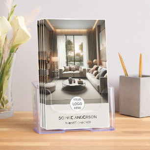 Professional Custom Logo Beige Business Tri-Fold Brochure