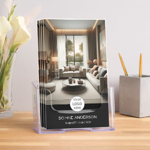 Professional Custom Logo Black Business Tri-Fold Brochure