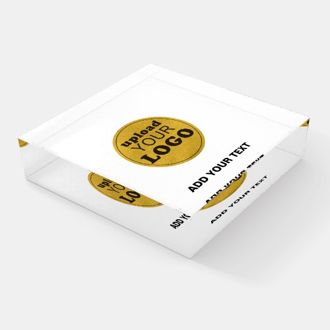 Professional Custom Logo Business Company  Paperweight (Angled)