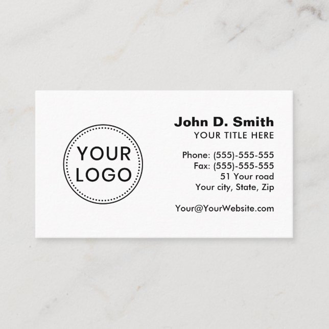 Professional custom logo corporate white business card (Front)