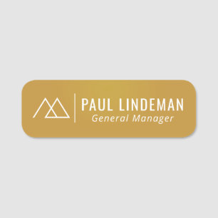 Professional Custom Logo Employee Gold Magnetic Name Tag