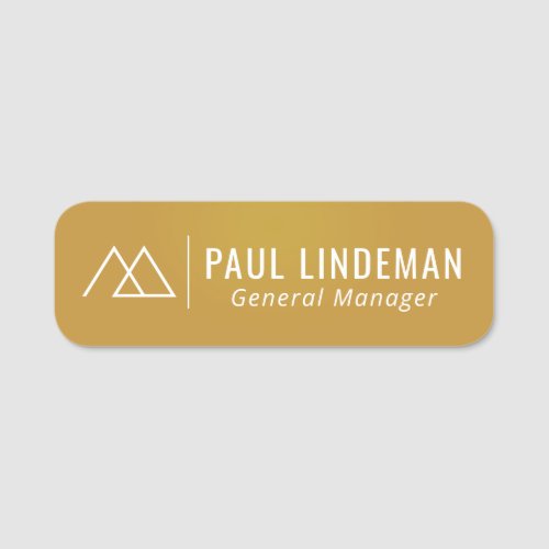 Professional Custom Logo Employee Gold Magnetic  Name Tag
