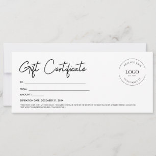 Professional Custom Logo Gift Certificate Script Invitation