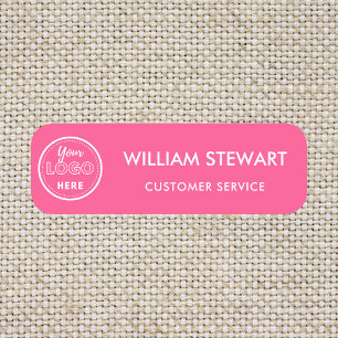 Professional Custom Logo Hot Pink Employee Staff Name Tag