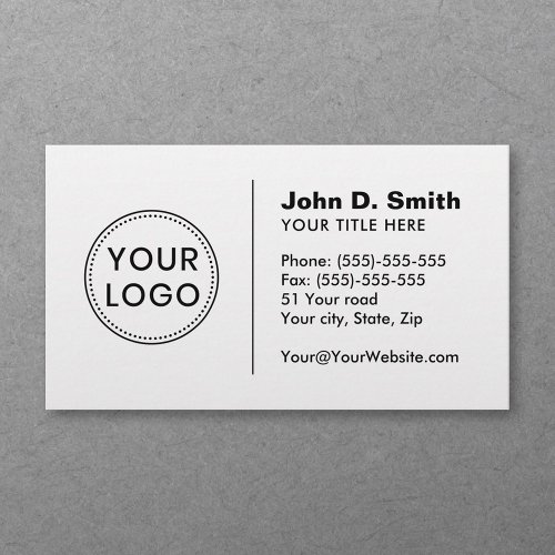 Professional custom logo modern white business card