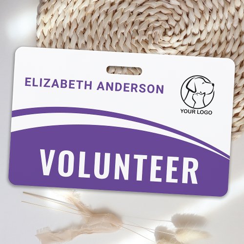 Professional Custom Logo Name Volunteer ID Badge