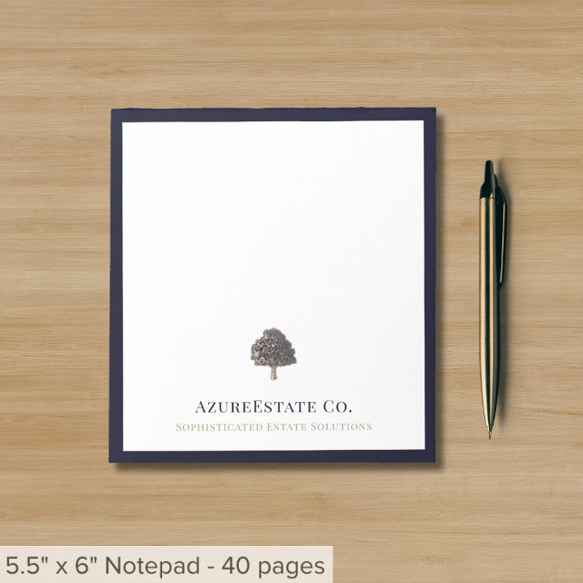 Professional Custom Logo Navy Blue Border Notepad (Creator Uploaded)