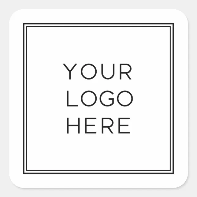 Professional Custom Logo | Simple and Minimalist Square Sticker | Zazzle