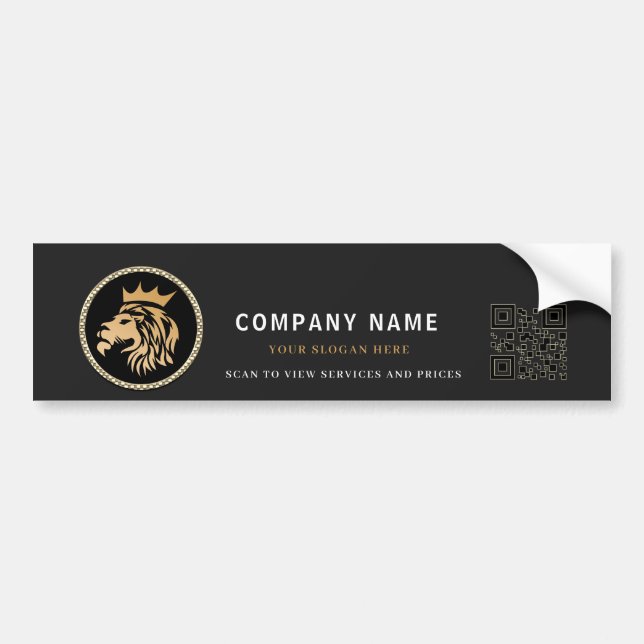 Professional Custom logo text, Elegant Lion Logo Bumper Sticker (Front)