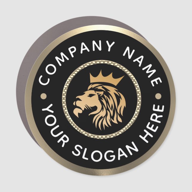 Professional Custom logo text, Elegant Lion Logo  Car Magnet (Front)