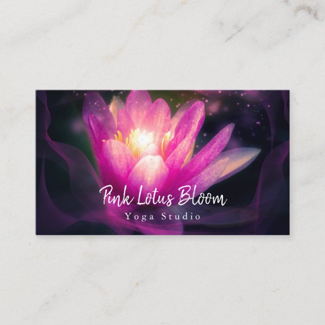 Professional Custom Lotus Logo Yoga Studio Busines Business Card (Front)