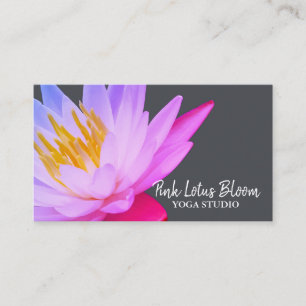 Professional Custom Lotus Logo Yoga Studio Busines Business Card