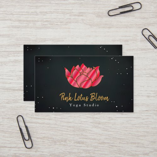 Professional Custom Lotus Logo Yoga Studio Business Card