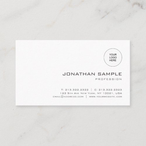 Professional Custom Modern Minimalist Template Business Card