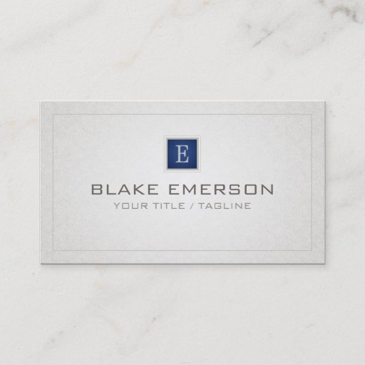 Customizable Professional Custom Monogram Business Card - Blue