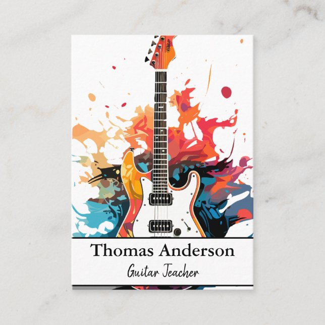 Professional Custom Musical Instrument Guitar  Business Card (Front)