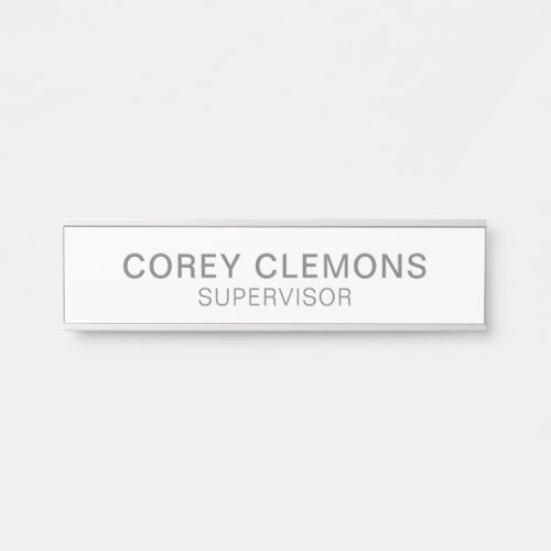 Professional Custom Name Title Office Grey  White Door Sign